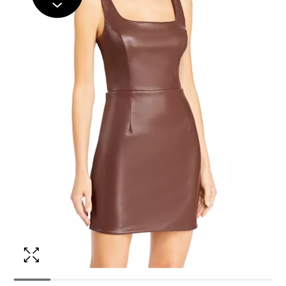Aqua Brown Faux Leather Dress